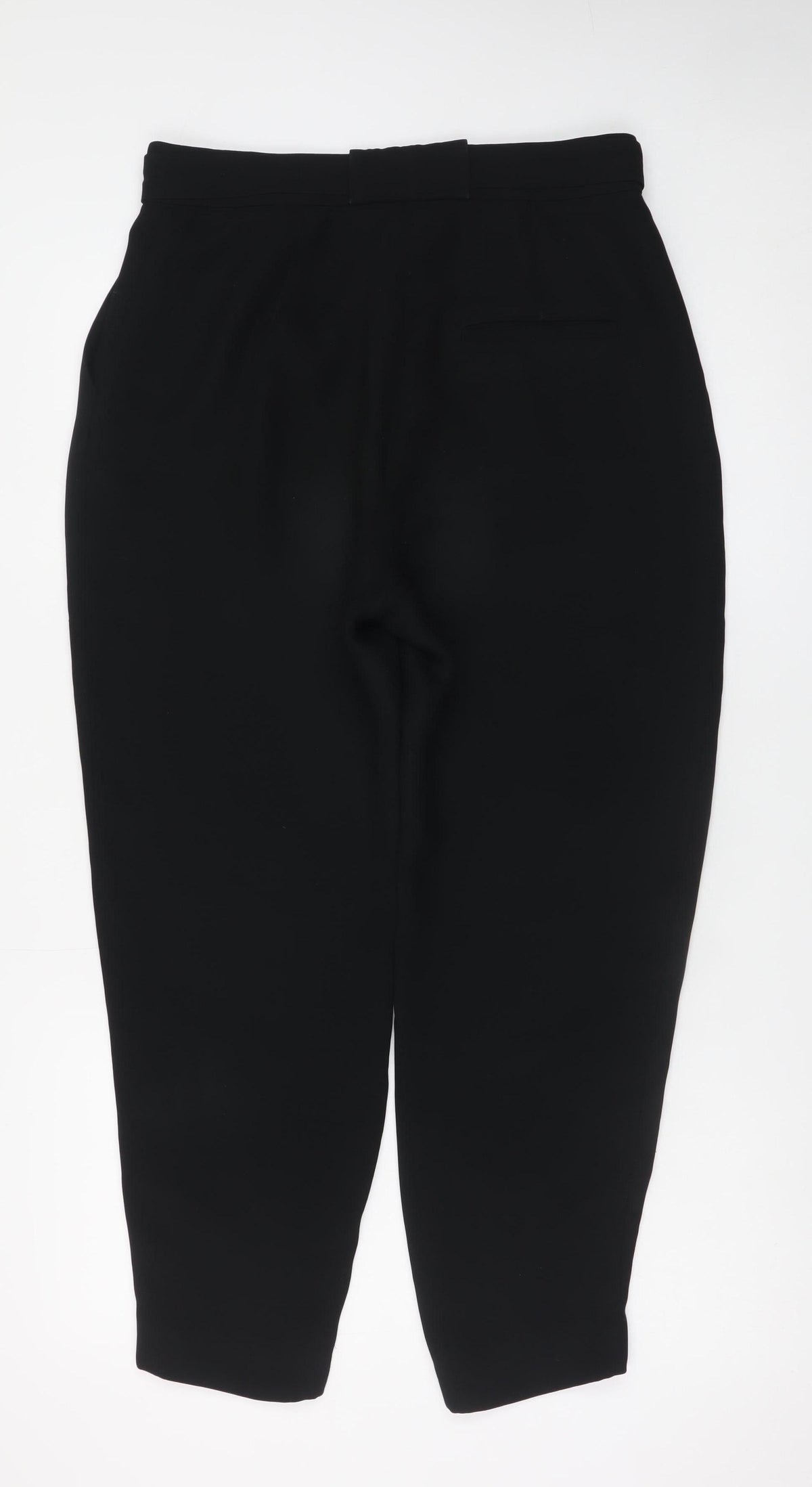 & Other Stories Women’s Black Belted High Rise Tapered Trousers Size 10