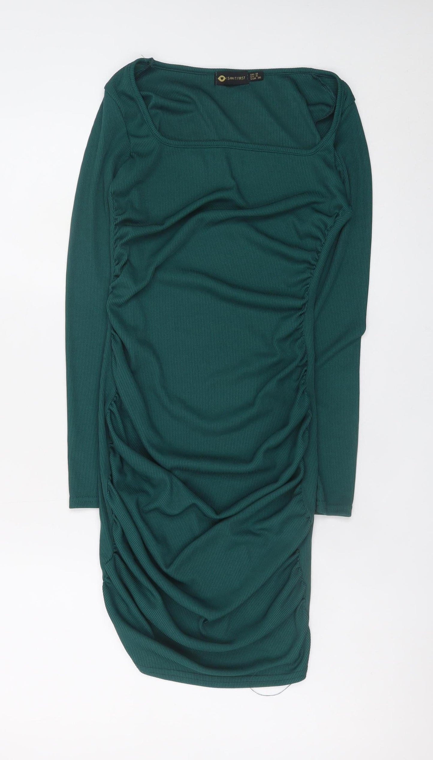I Saw It First Women’s Green Long Sleeve Bodycon Dress UK 8