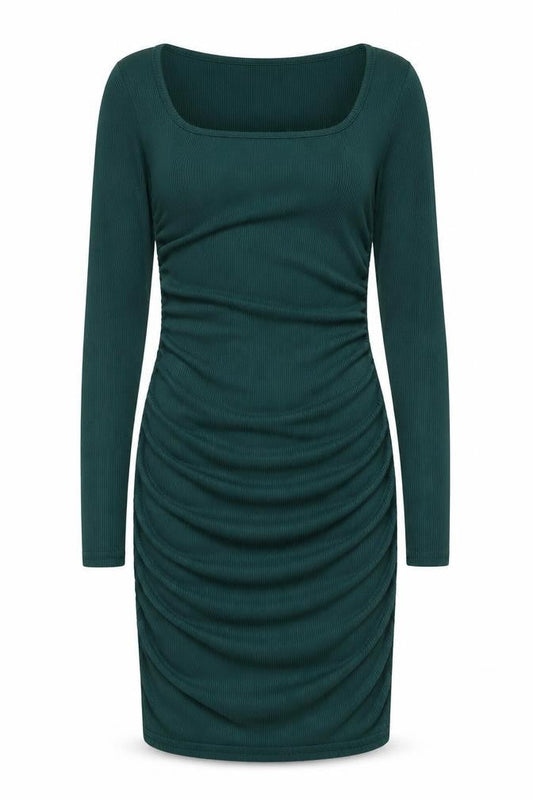 Front view of I Saw It First Women’s Green Long Sleeve Bodycon Dress UK 8