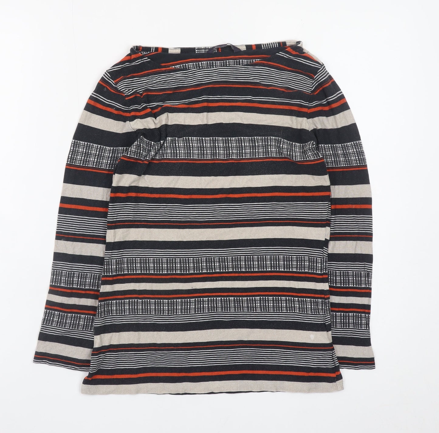 Marks and Spencer Women's Multicoloured Striped Long Sleeve T-Shirt Size 8