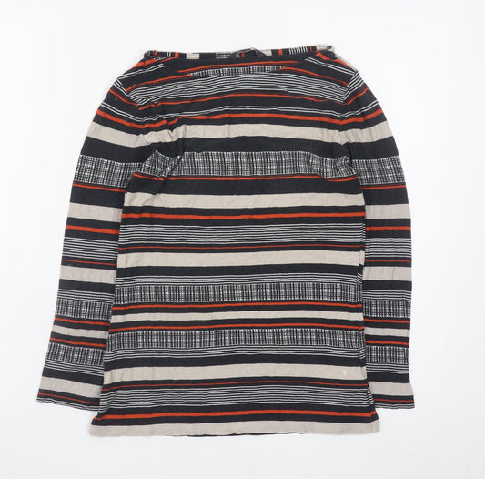 Marks and Spencer Women's Multicoloured Striped Long Sleeve T-Shirt Size 8