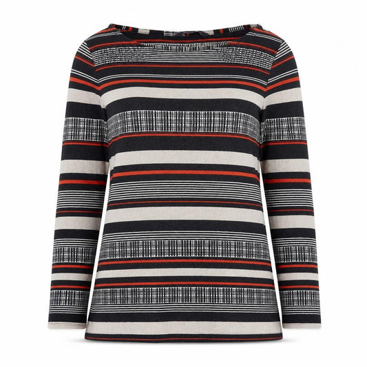 Marks and Spencer Women's Multicoloured Striped Long Sleeve T-Shirt Size 8