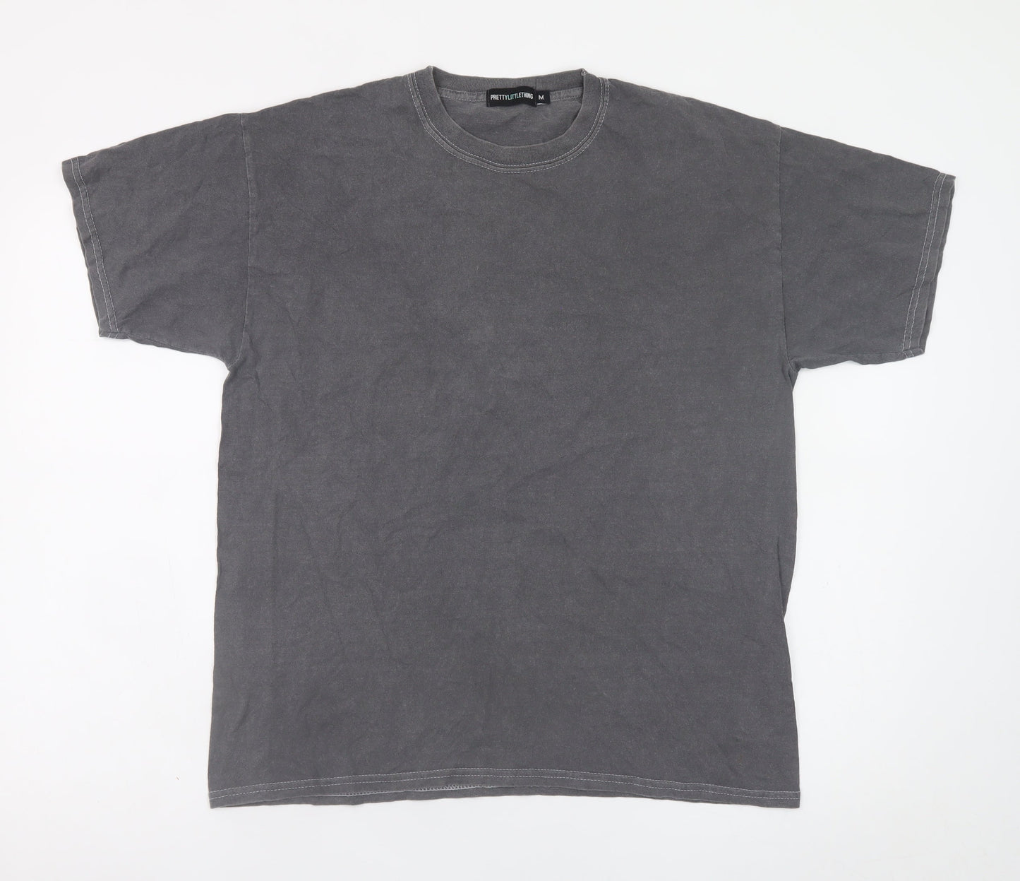 PrettyLittleThing Men Grey Graphic Rock Skull Snake T-Shirt M