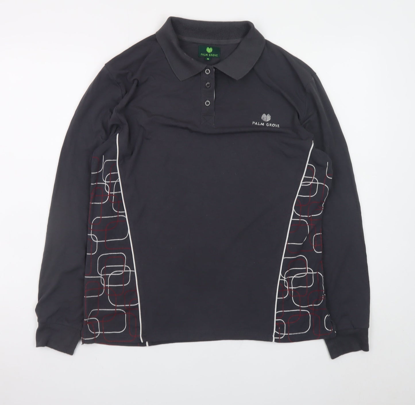 Palm Grove Men’s Black Long Sleeve Polo Shirt Size 16 Regular Fit
