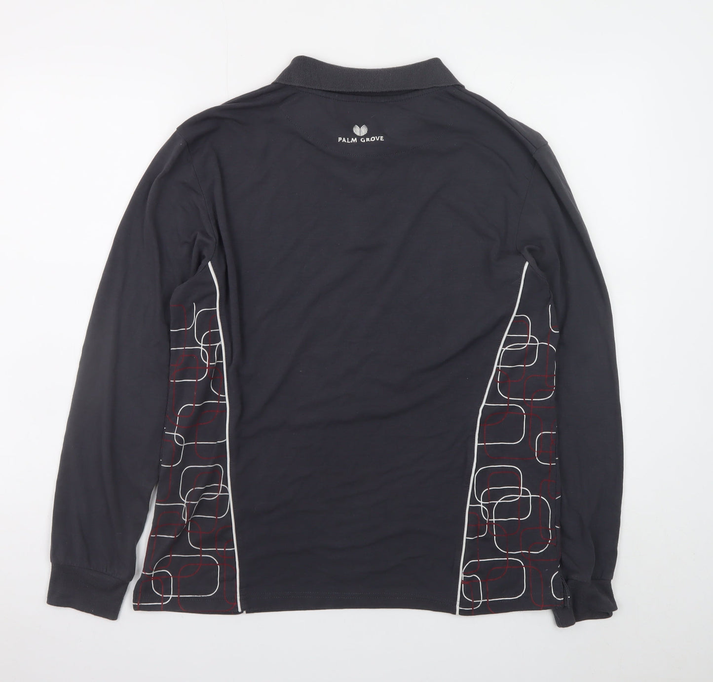 Palm Grove Men’s Black Long Sleeve Polo Shirt Size 16 Regular Fit