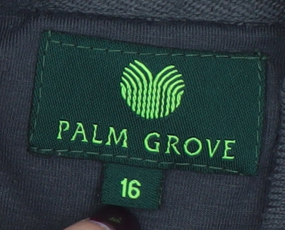 Palm Grove Men’s Black Long Sleeve Polo Shirt Size 16 Regular Fit