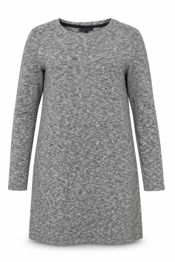 Topshop Women Grey Size 8 Long Sleeve Shift Jersey Dress
