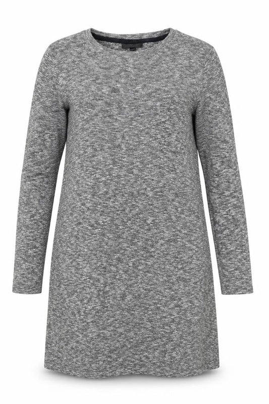 Topshop Women Grey Size 8 Long Sleeve Shift Jersey Dress
