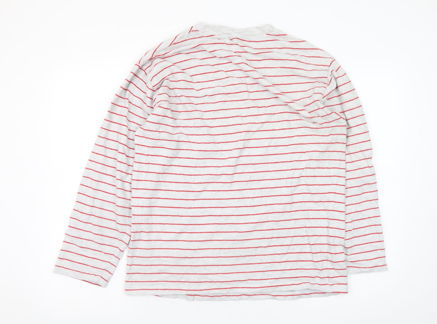 ASOS DESIGN Women’s Grey Red Striped Long Sleeve T-Shirt Size S