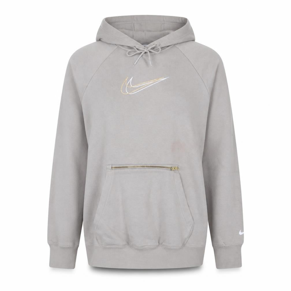 Nike Women’s Beige Oversized Pullover Hoodie Size S Zip Pocket