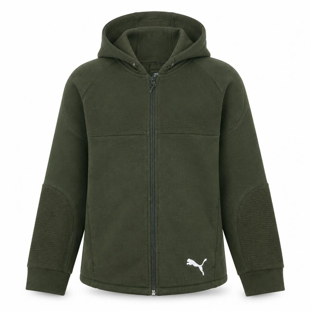 PUMA Boys Green Full Zip Hoodie Size 16 Years Cotton Blend