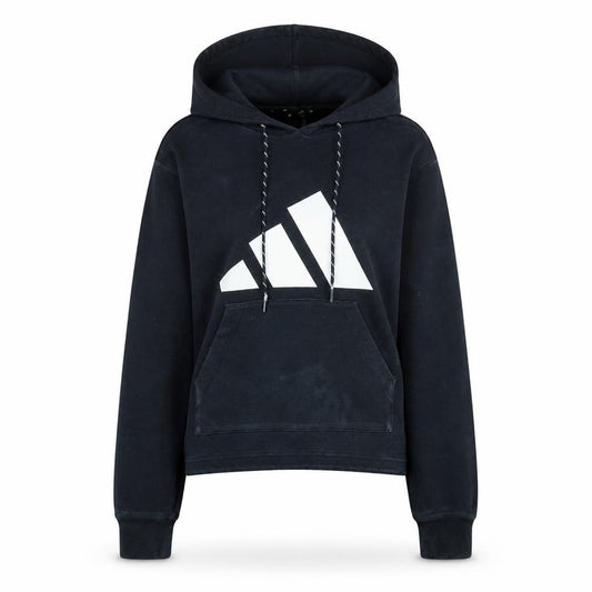 Adidas Womens Black XS Pullover Hoodie with Logo Print
