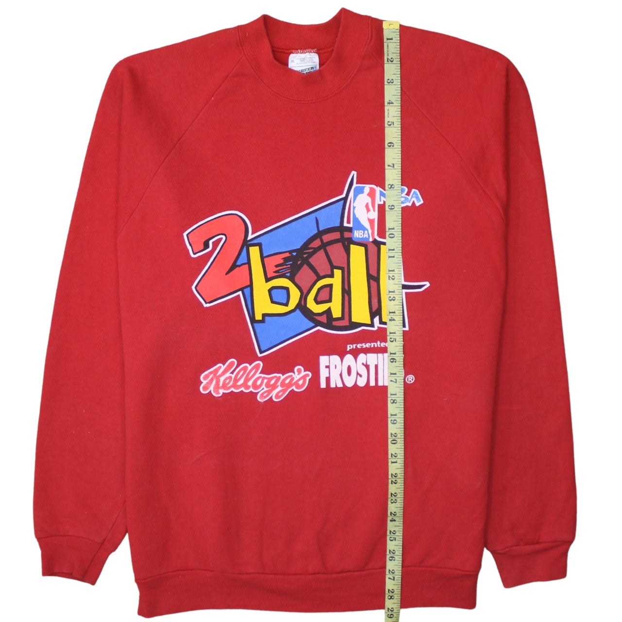 Fruit of the Loom Men's Red NBA 2Ball Sweatshirt XL Retro 90s Pullover