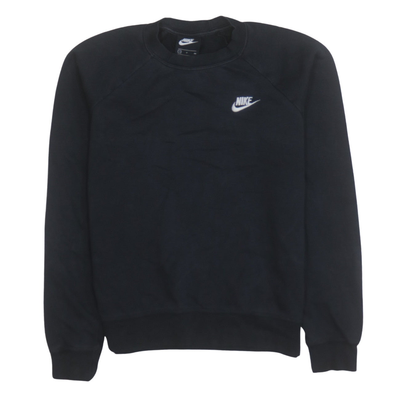 Nike Women Black Small Pullover Sweatshirt Crew Neck Cotton Blend
