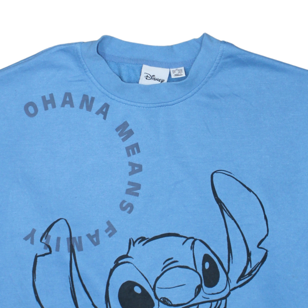 Disney Women Blue Stitch Sweatshirt XL Pullover Crew Neck Casual