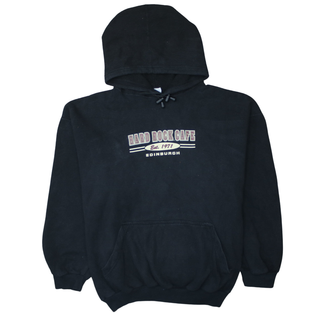 Hard Rock Cafe Edinburgh Black XL Women's Pullover Hoodie Sweatshirt