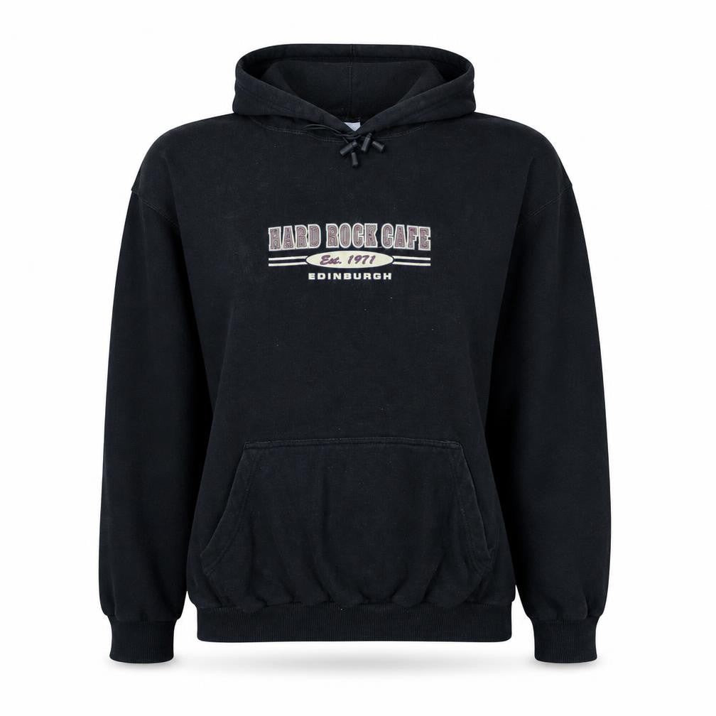 Hard Rock Cafe Edinburgh Black XL Women's Pullover Hoodie Sweatshirt