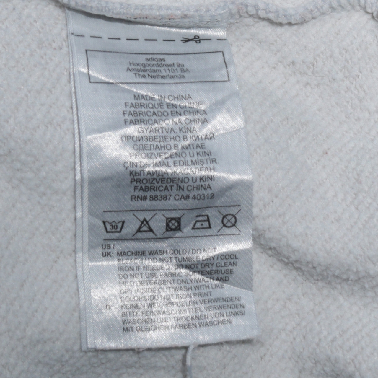 Adidas Women White Hoodie UK 12 Pullover Hooded Sweatshirt