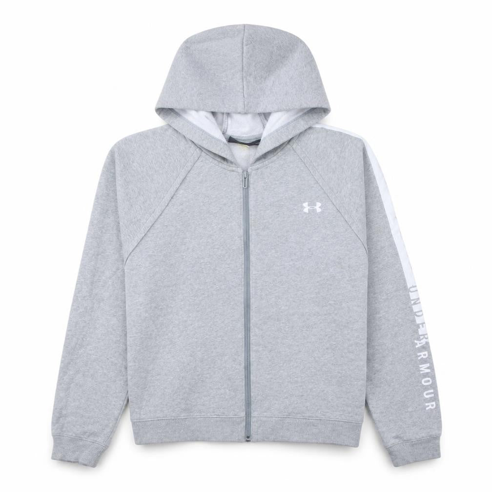 Under Armour Womens Grey Full Zip Hoodie Size L Loose Fit Casual