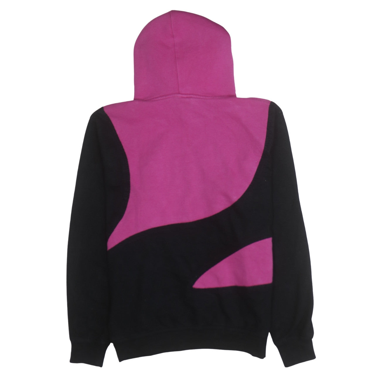 Puma Womens Pink & Black Pullover Hoodie Small Logo Fleece Sweatshirt