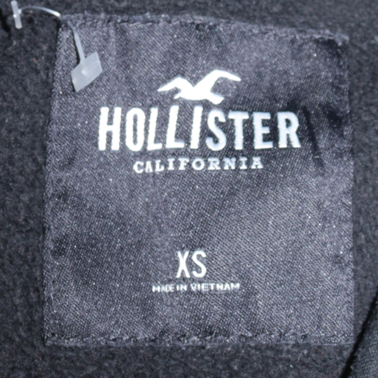 Hollister Womens Black XS Pullover Hoodie with Logo Detailing