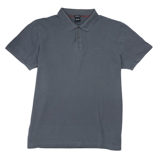 Hugo Boss Men's Grey Regular Fit Cotton Polo Shirt M