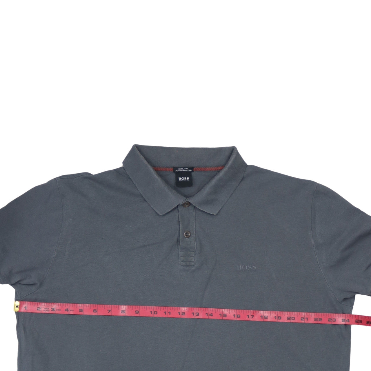 Hugo Boss Men's Grey Regular Fit Cotton Polo Shirt M