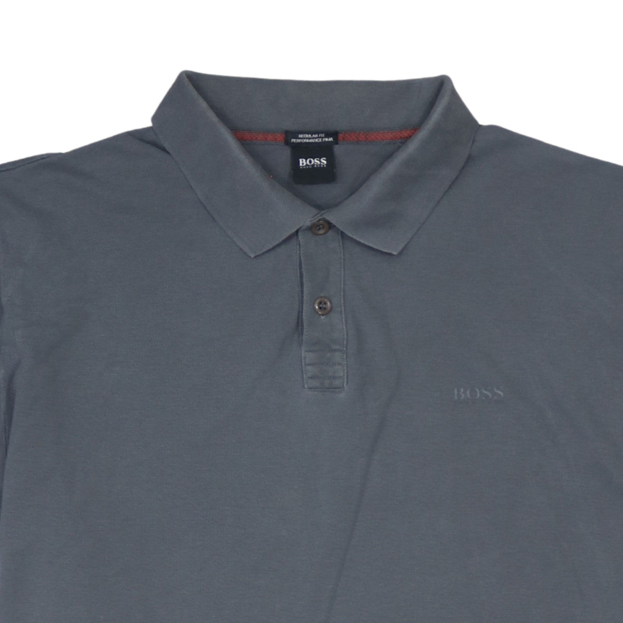 Hugo Boss Men's Grey Regular Fit Cotton Polo Shirt M