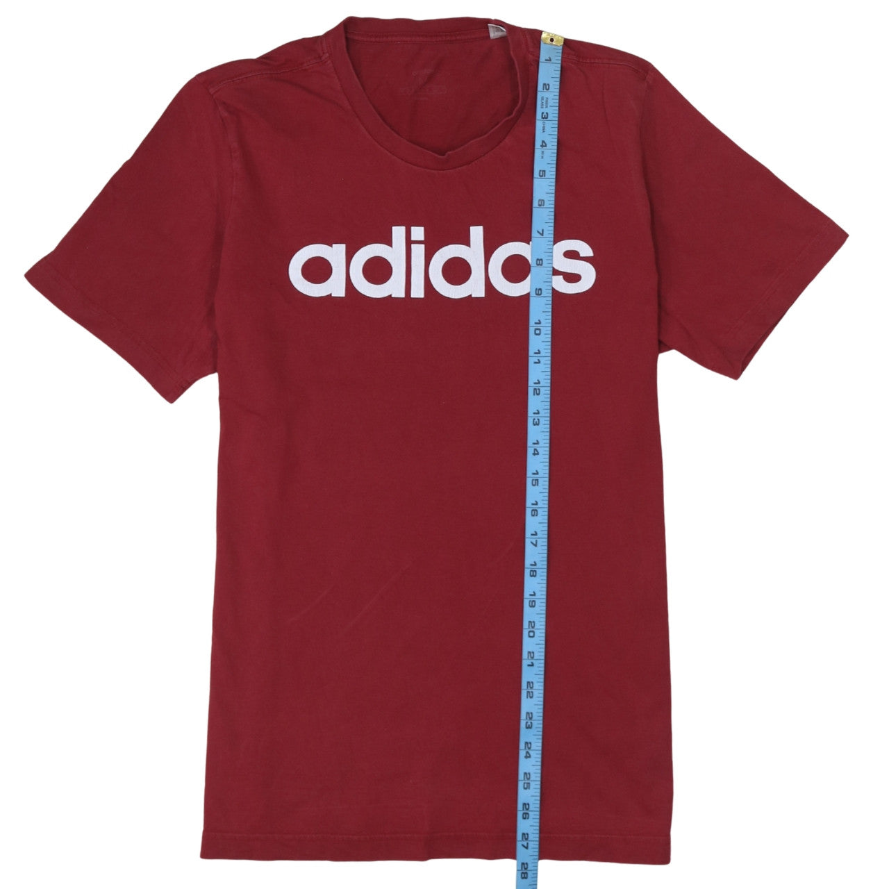 adidas Men's Red Medium Crew Neck Sports Logo T-Shirt