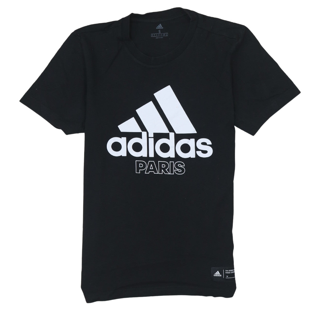 Adidas Men's Black Paris Graphic Logo Short Sleeve T-Shirt Size S