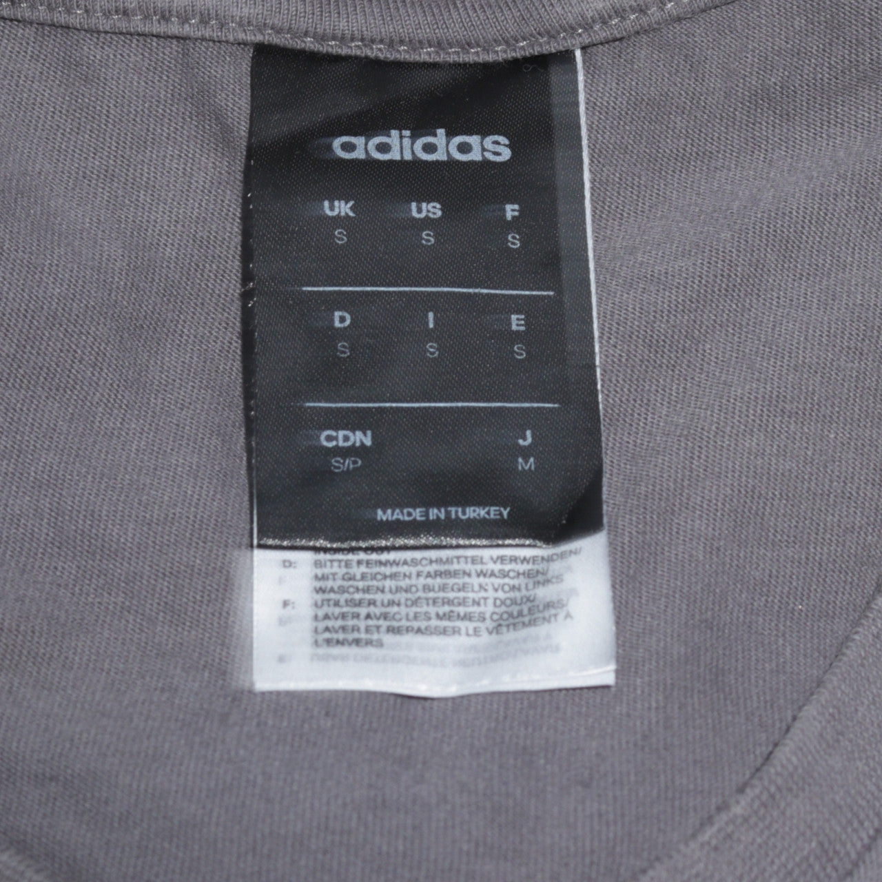 Adidas Men's Grey Graphic Logo T-Shirt Size S Short Sleeve Cotton