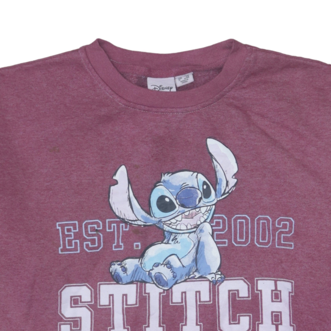 Disney Women Purple Stitch Sweatshirt Size 10/12 UK S Crew Neck