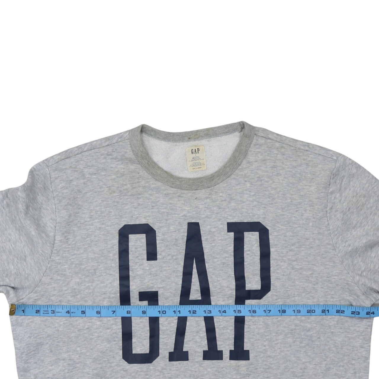 GAP Women Grey Logo Crew Neck Pullover Sweatshirt Size L