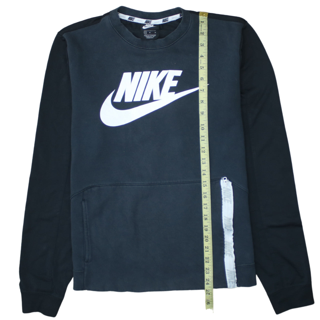 Nike Women's Black Pullover Sweatshirt Size M Logo Zip Detail