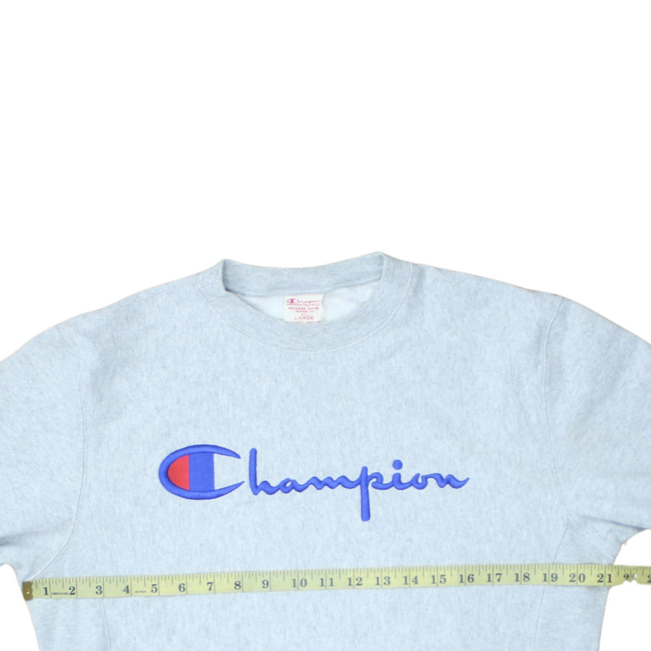 Champion Men's Grey Large Pullover Sweatshirt Logo Crew Neck