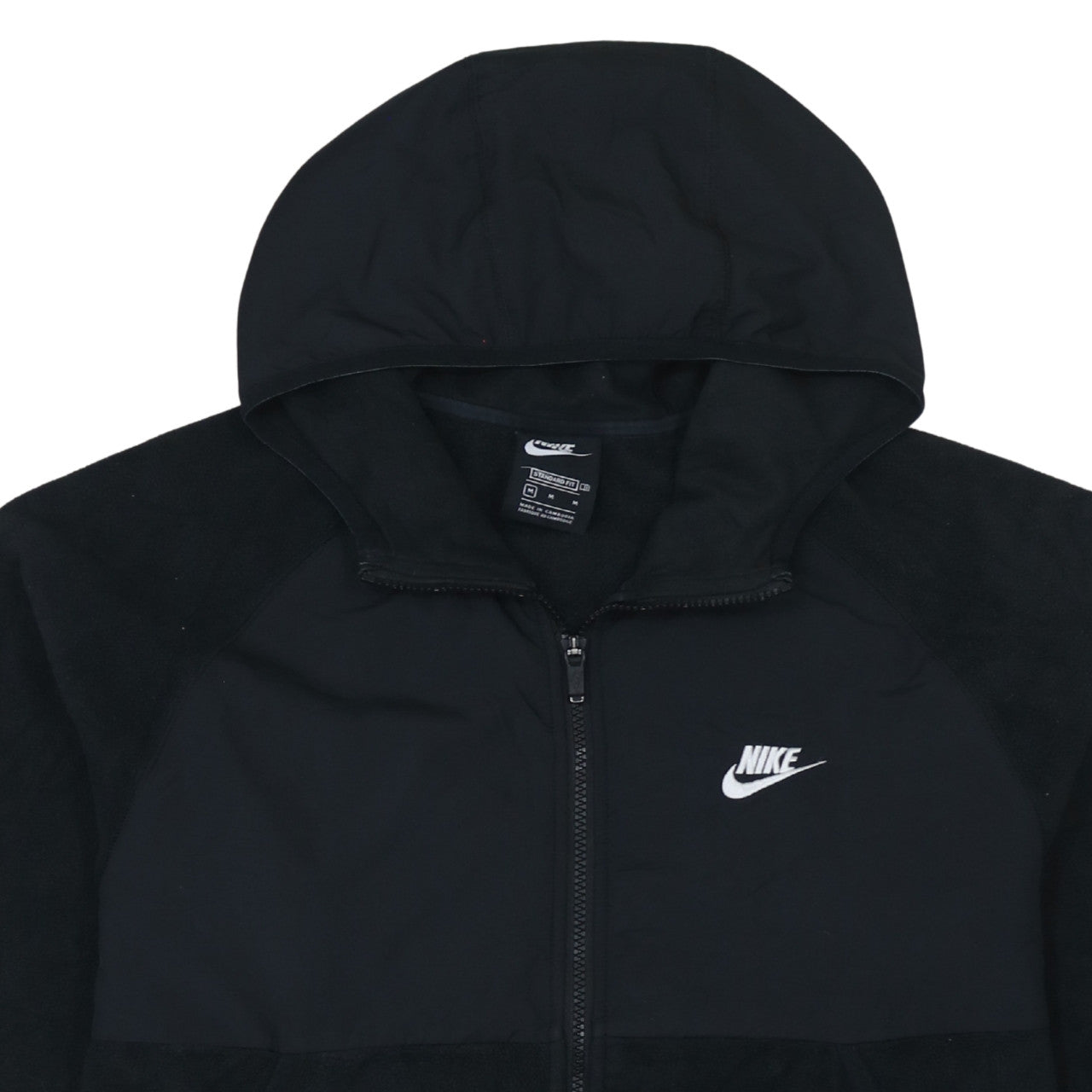 Nike Men’s Black Hooded Fleece Full Zip Jacket Size M