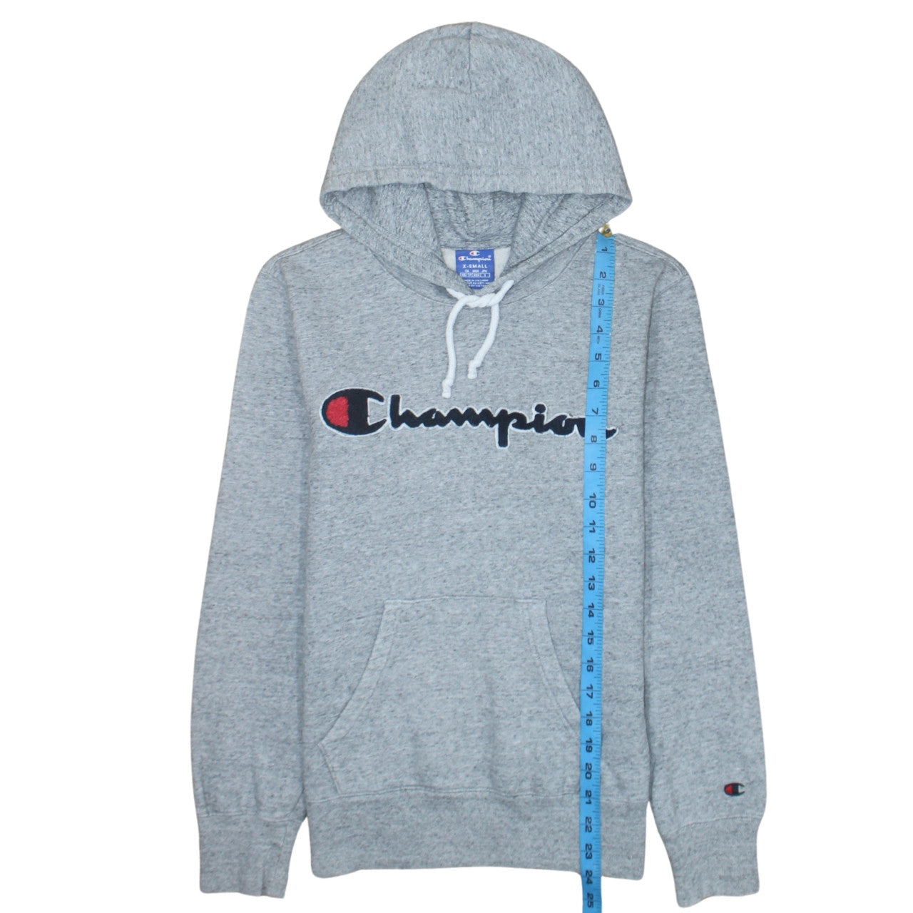 Champion Womens Grey XS Pullover Hoodie with Logo Embroidery