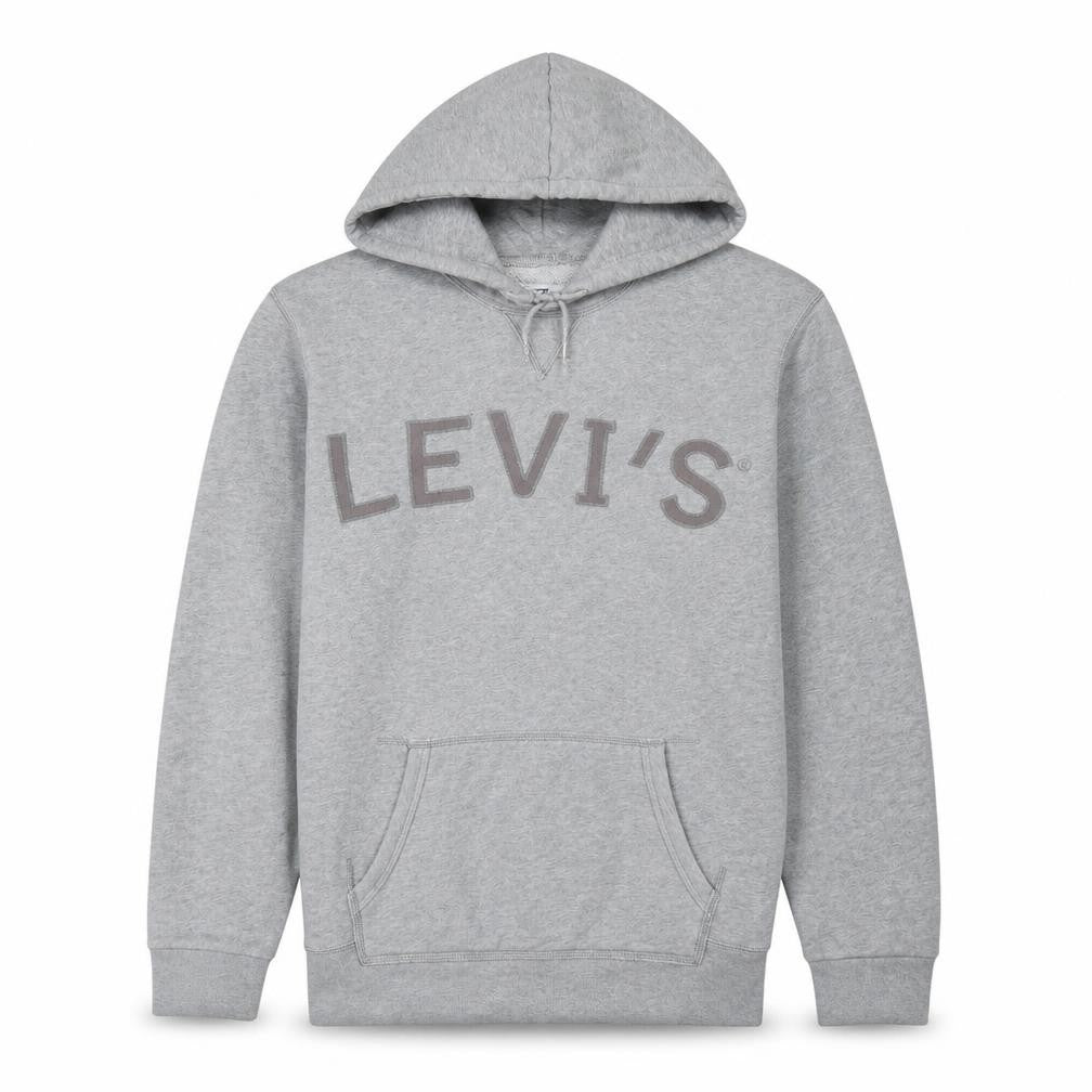 Levi's Men's Grey Pullover Hoodie Medium Logo Fleece Sweatshirt