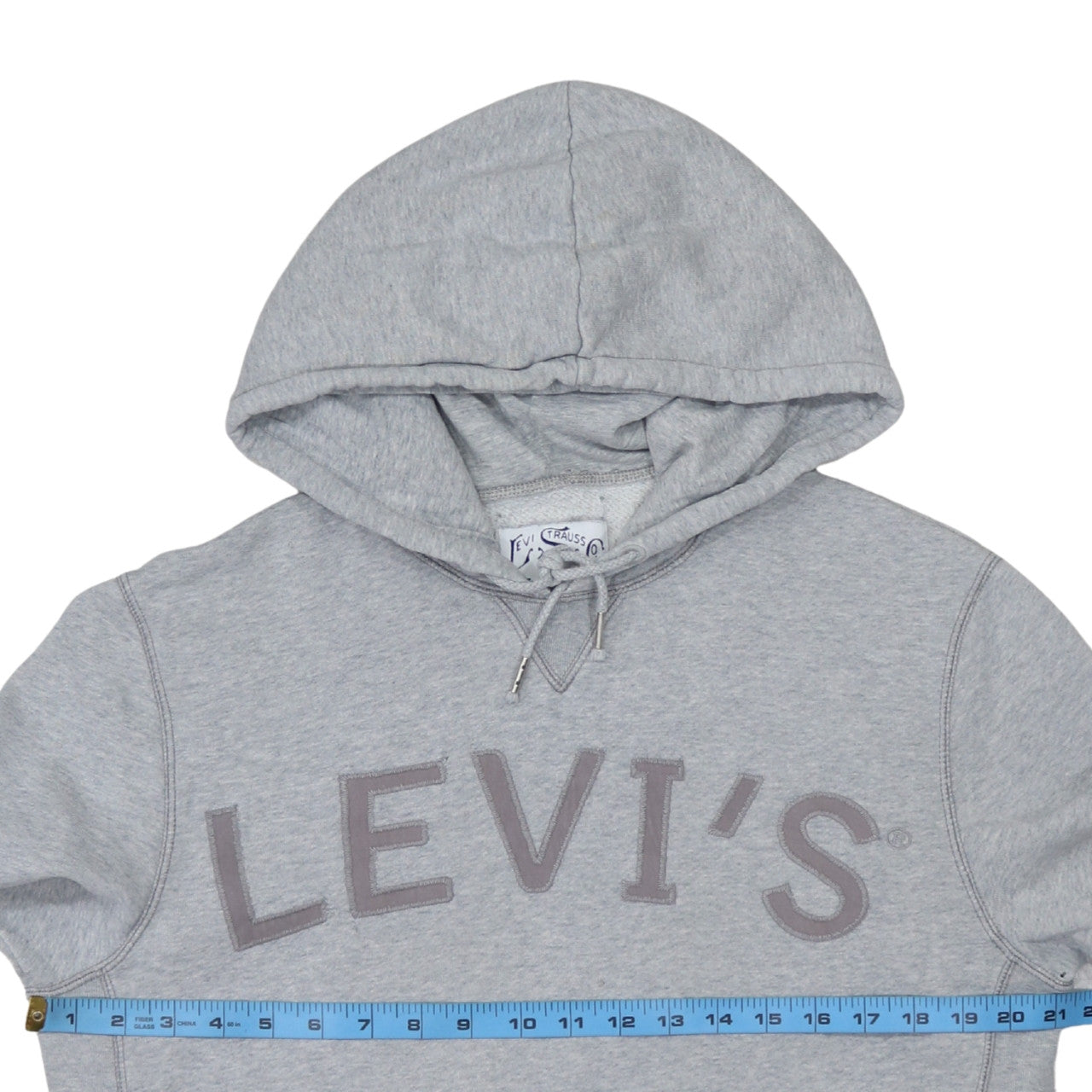 Levi's Men's Grey Pullover Hoodie Medium Logo Fleece Sweatshirt