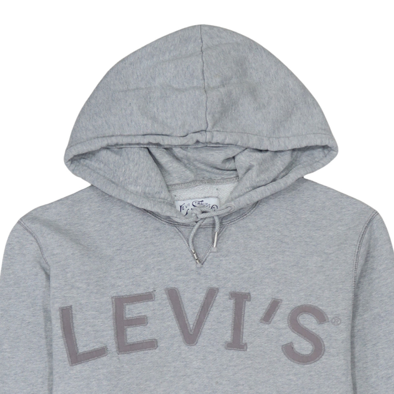 Levi's Men's Grey Pullover Hoodie Medium Logo Fleece Sweatshirt