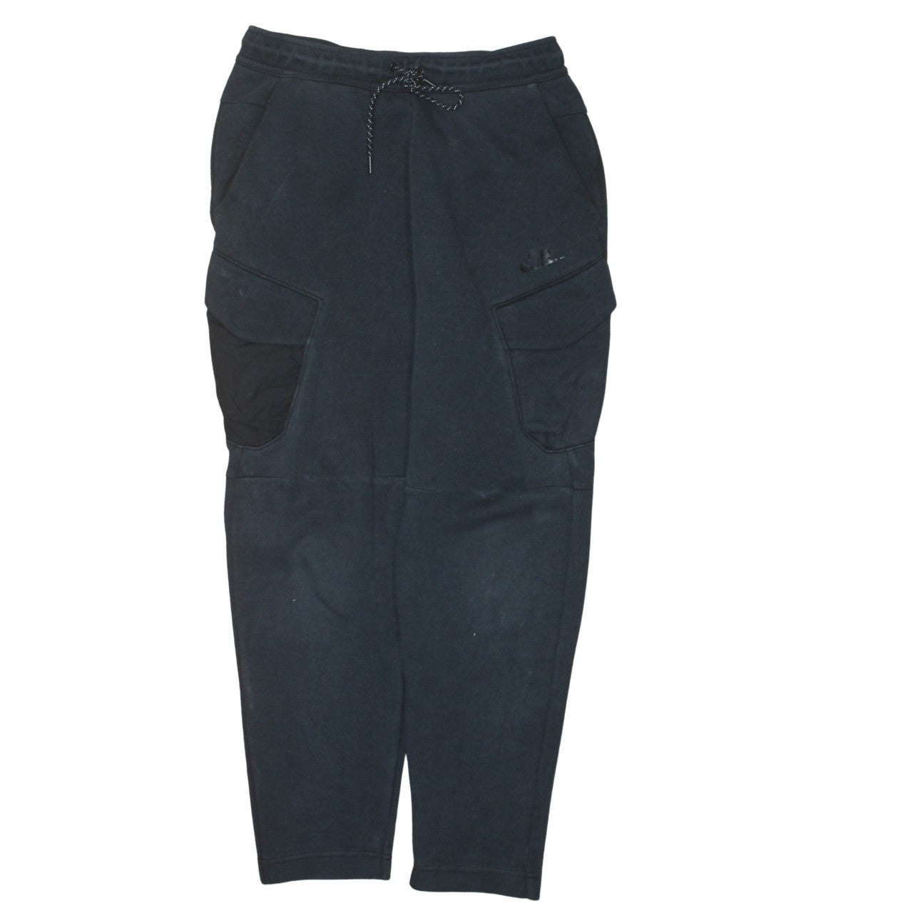 Nike Men's Black Cargo Jogger Trousers Size S Fleece Cotton Blend