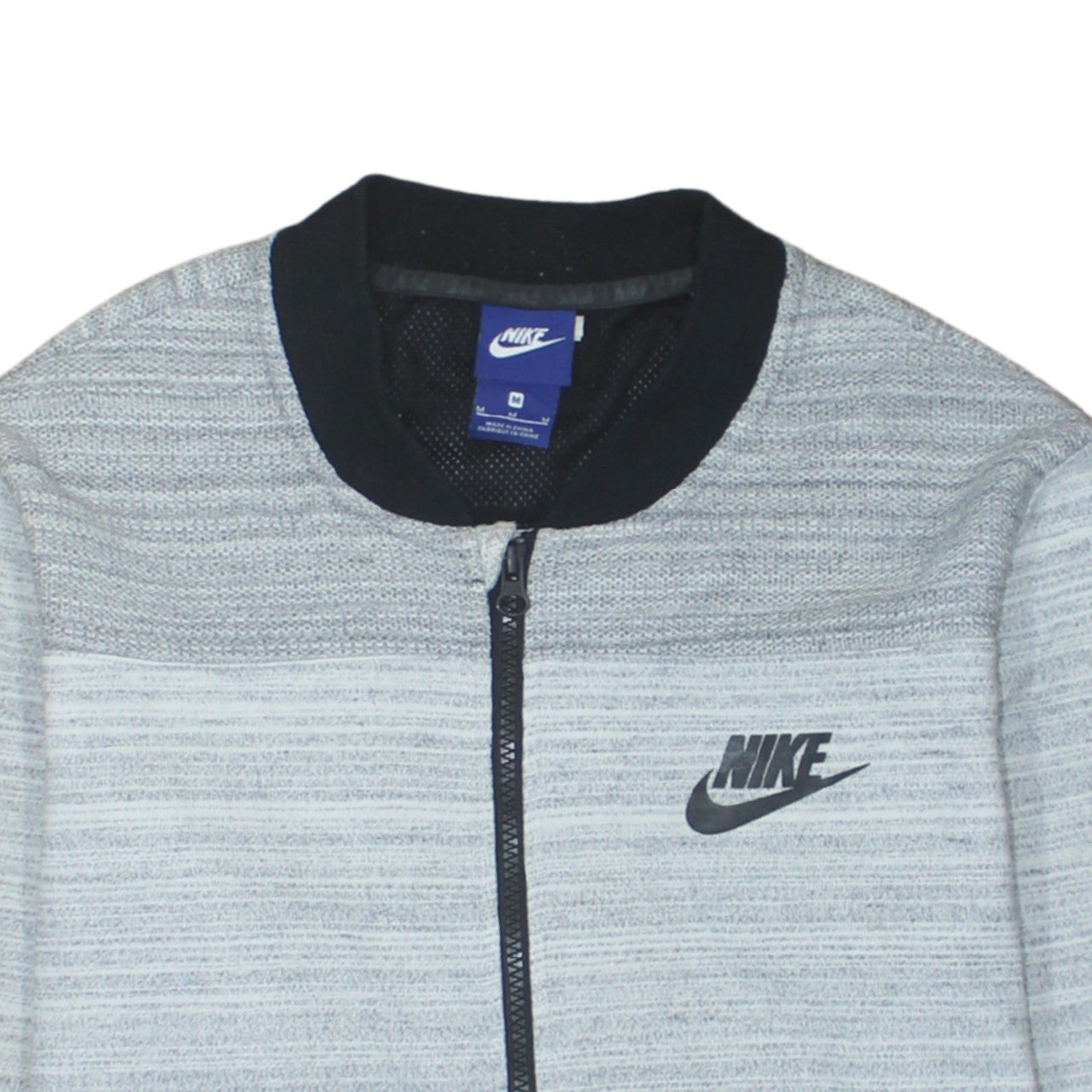 Nike Men's Grey Full Zip Knit Sweatshirt Size M