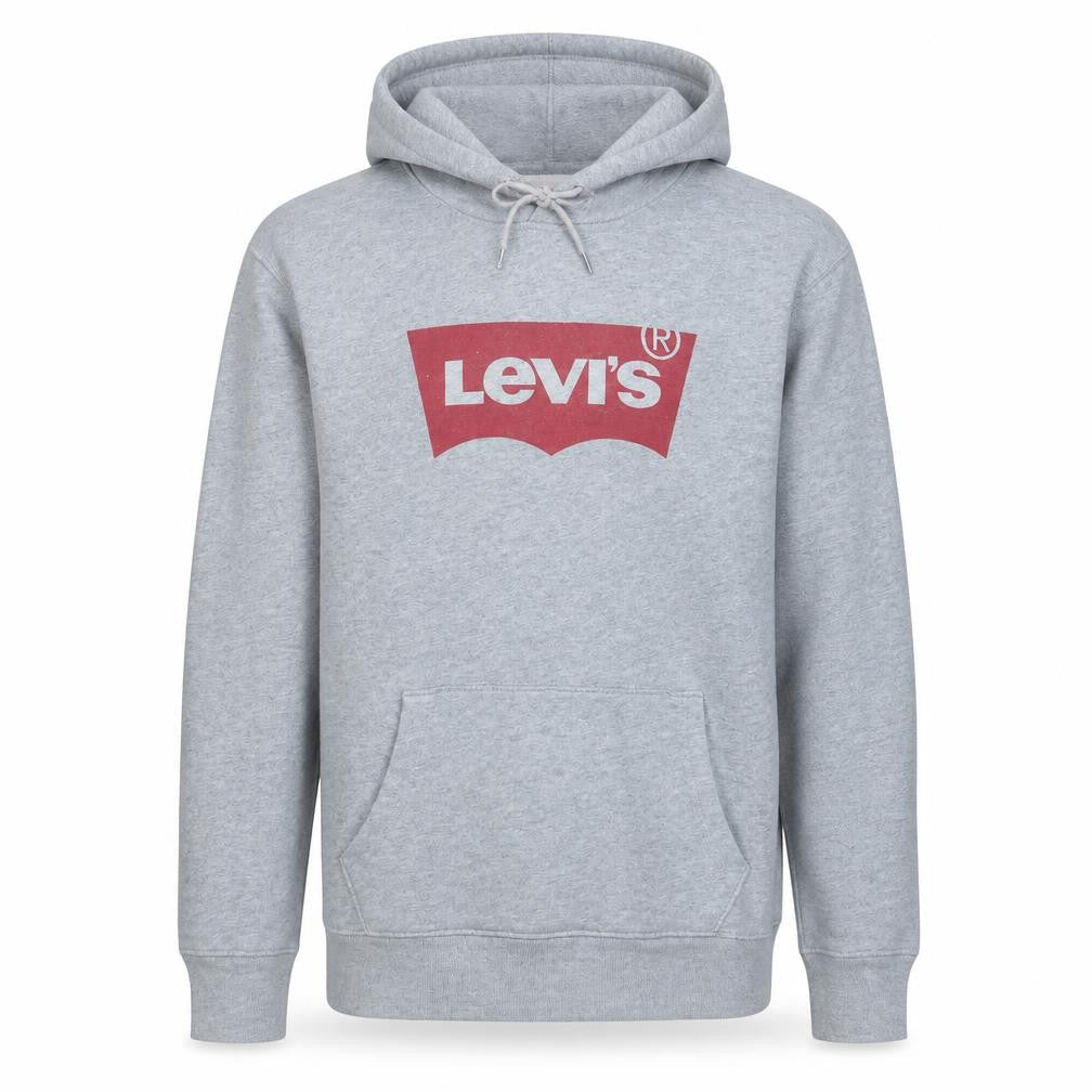 Levi's Men's Grey Pullover Hoodie L Logo Graphic Fleece Sweatshirt
