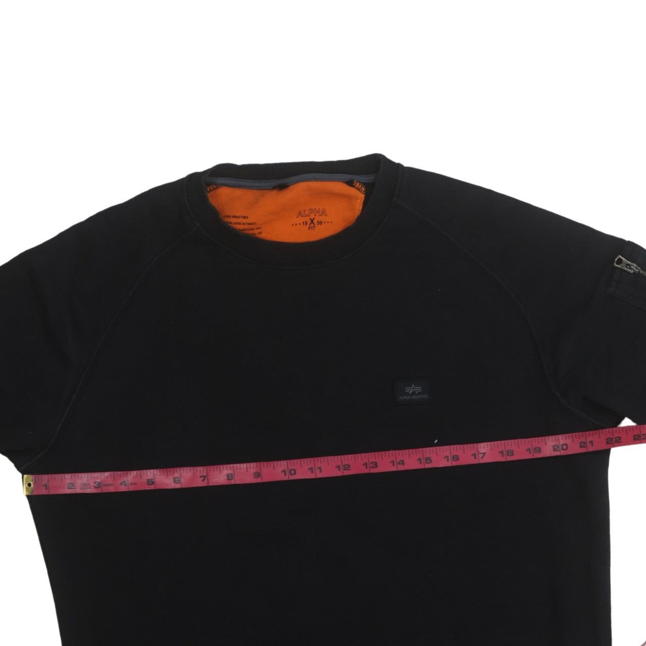 Alpha Industries Men's Black Crew Neck Pullover Sweatshirt L