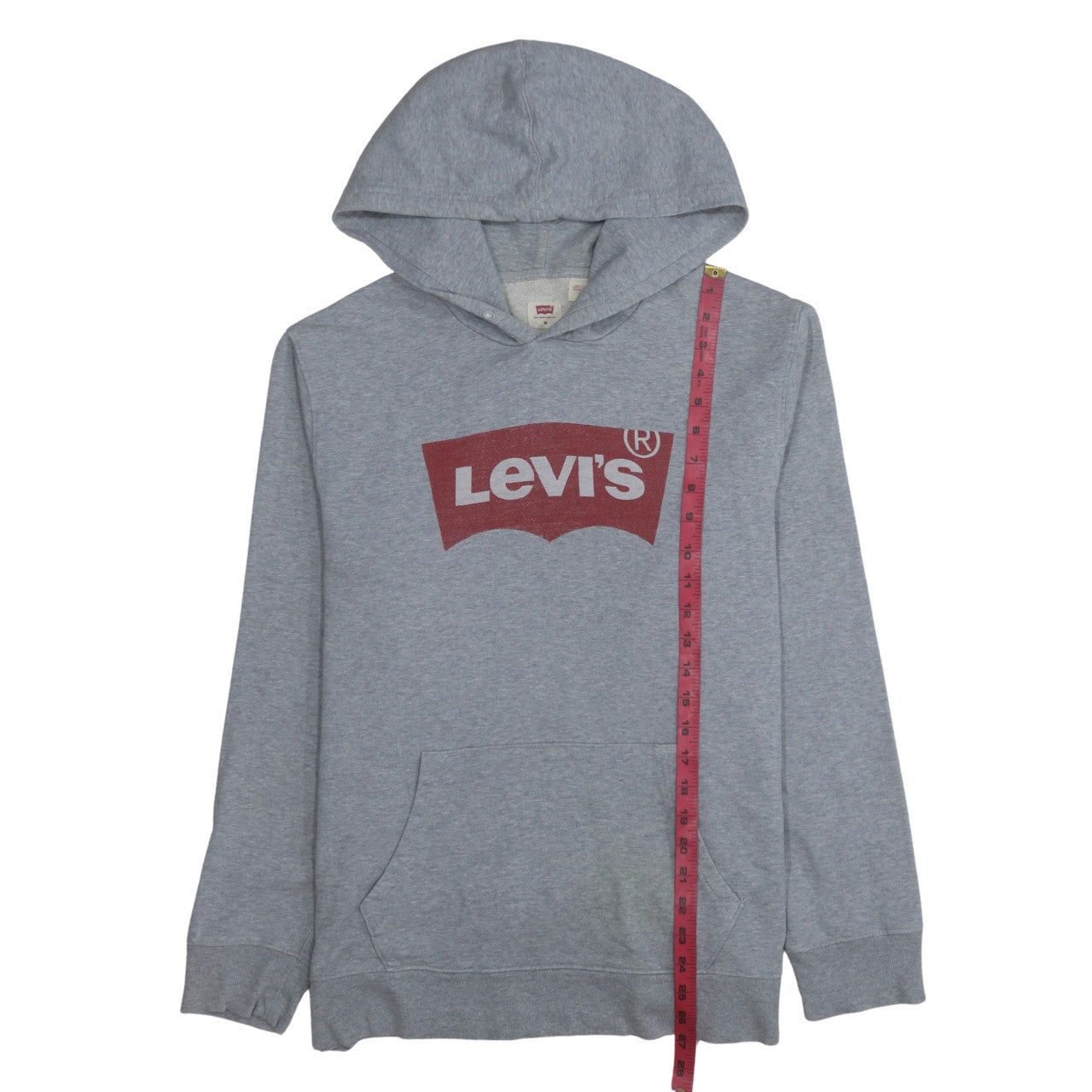 Levi's Men's Grey Pullover Hoodie M Logo Graphic Cotton Blend