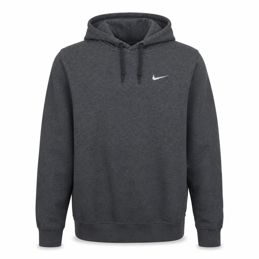 Nike Men Grey Pullover Hoodie M Regular Fit Fleece Sweatshirt