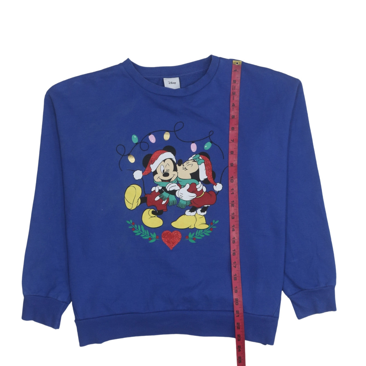Disney Tu Women's Blue Christmas Mickey & Minnie Sweatshirt Size 18