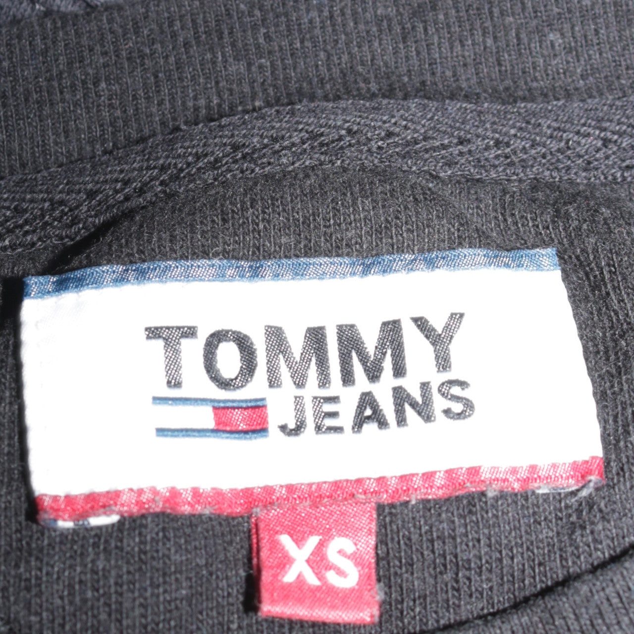 Tommy Jeans Men's Black Long Sleeve Cotton Crew Neck T-Shirt XS
