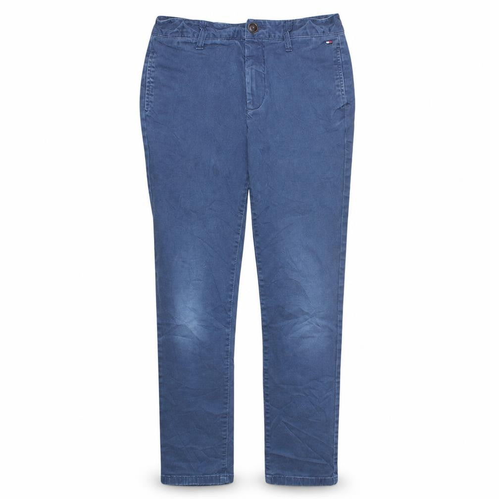 Tommy Hilfiger Boys Blue Chino Trousers Size 164 Slim Fit Cotton Blend