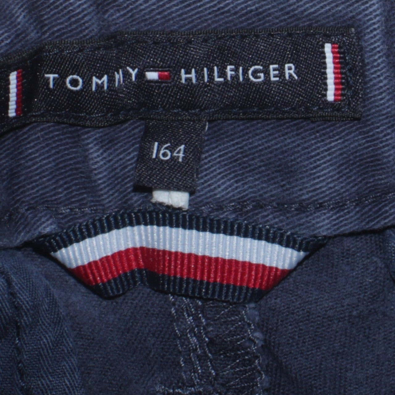 Tommy Hilfiger Boys Blue Chino Trousers Size 164 Slim Fit Cotton Blend